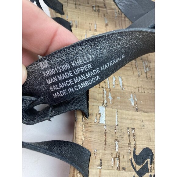 *Korks Khell Sandals Womens 8 Black Leather Strappy Slip On Flat Summer Comfort - Picture 11 of 12